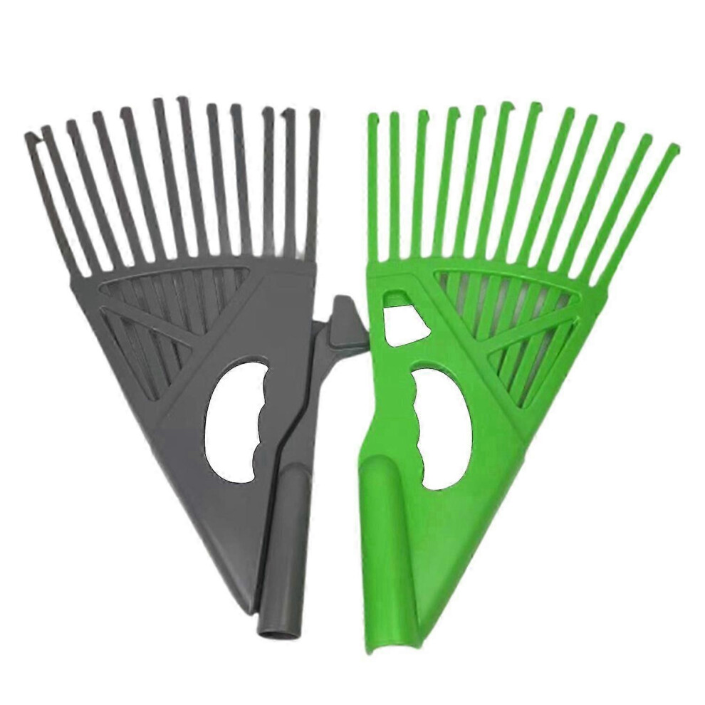 Set of 2 portable lawn rakes for gardening, spliced leaf rakes for lawn and garden, leaf collection