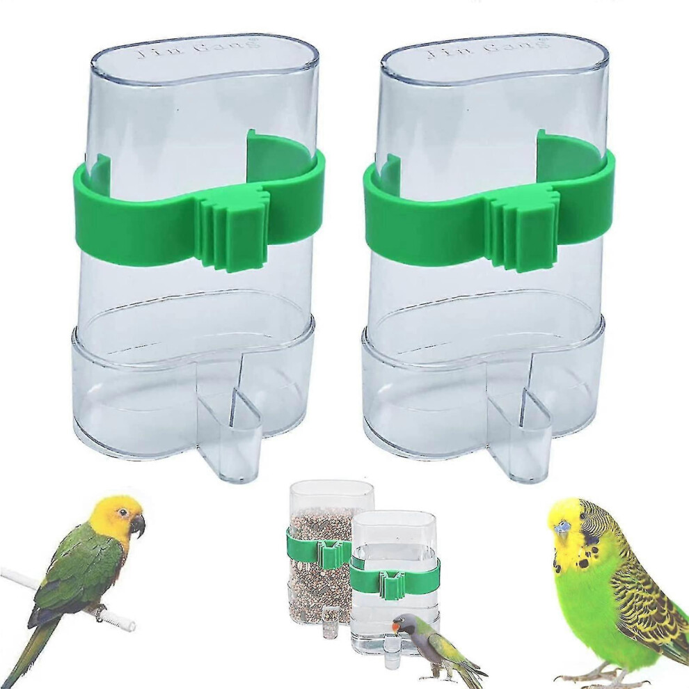 Set of 2 bird baths for cages, water dispensers, potions and feeders