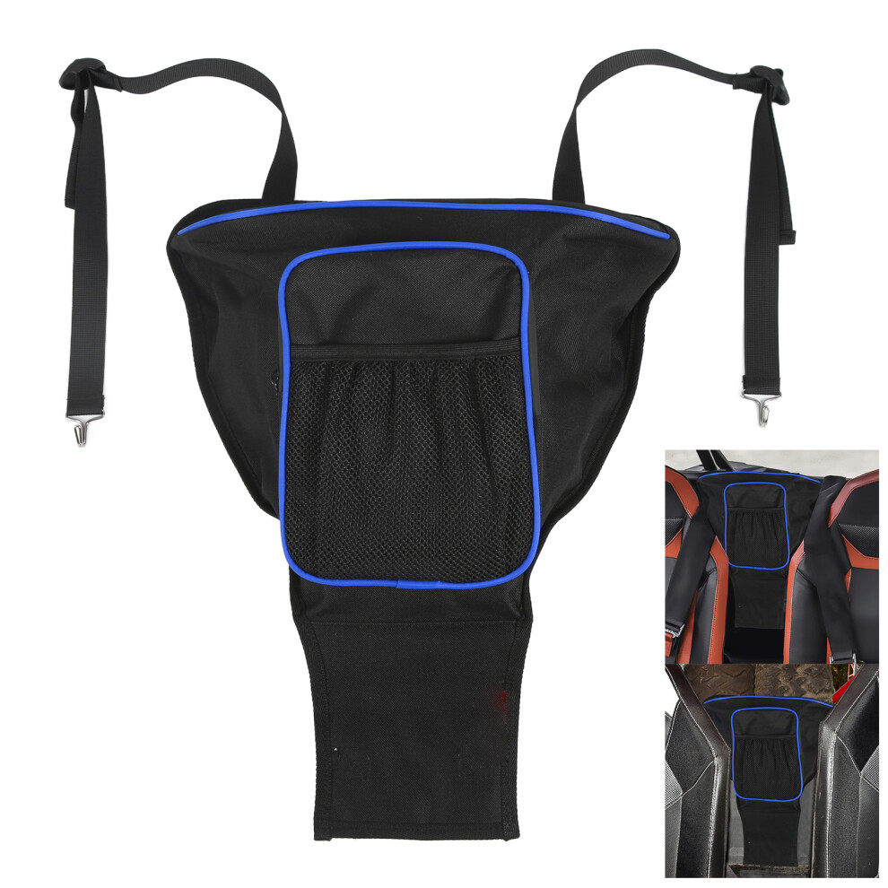 Polaris Rzr 570/800/900 Utv Console Bag 1680D Oxford Black/Blue 7891358110144
