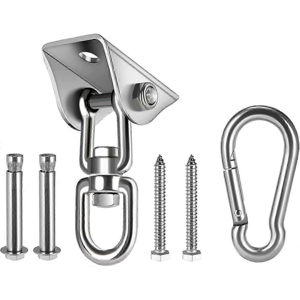 Heavy-duty swing supports, 450 kg capacity, 360 swivel hammock suspension kit made of SUS304 stainless steel with bolt, for yoga hammock