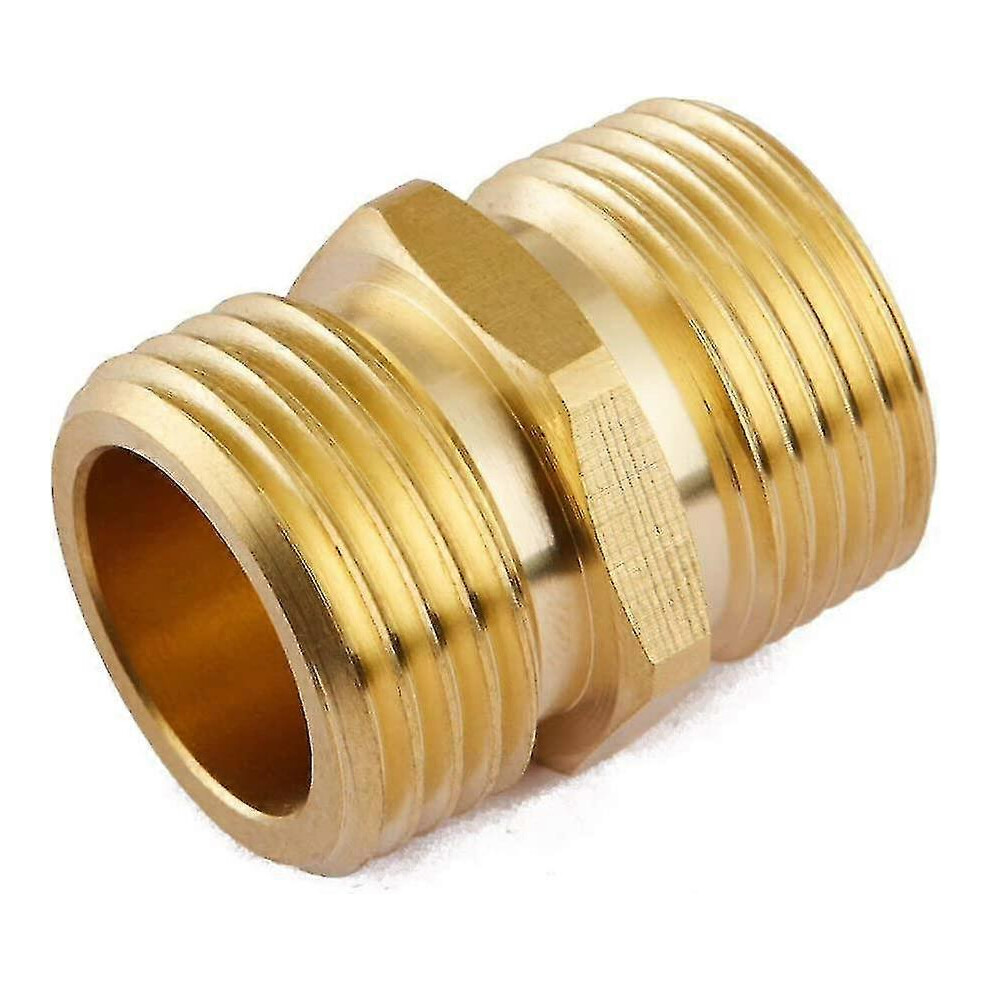 (Set of 2 industrial brass garden hose fittings for NPT hose, Green Thumb quick swivel connector adapter, dual size male thread Ght 3/4" X