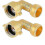 Brass garden hose elbow fitting (2 pieces) - Solid brass 90-degree adapter with 4 additional pressure washers 1
