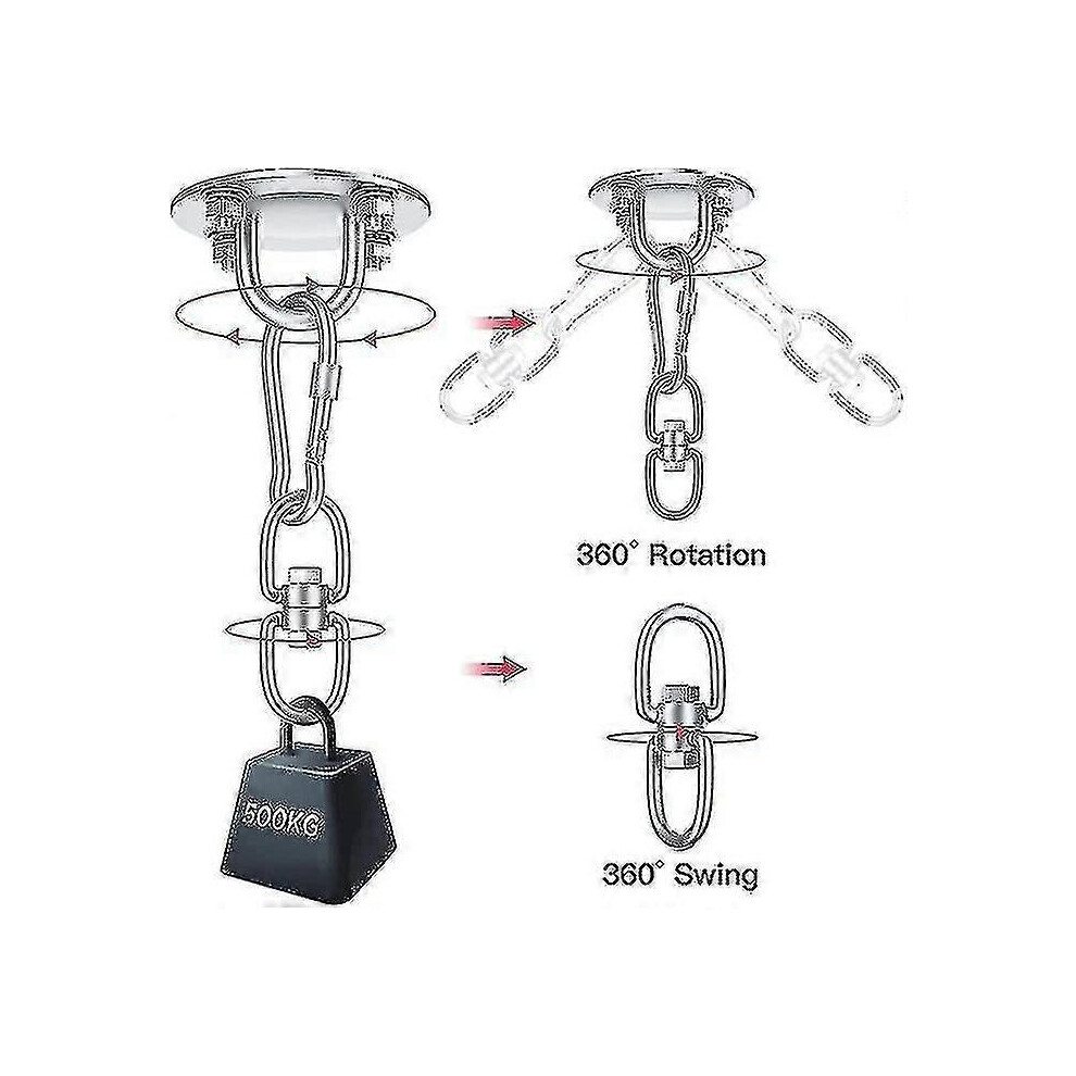 Ceiling Hook For Hanging Chair, 360 Swivel Hook, Stainless Steel Outdoor Bracket, Supports Up To 500 Kg, Ceiling Mount, Hanging Chair, Hammock, 7308155858570