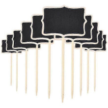 Set of 20 wooden plant labels, mini chalkboard plant labels