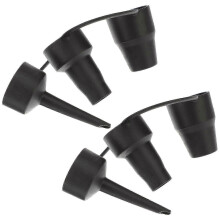 Set of 2 replacement plastic nozzles in 3 sizes, air inflation adapter and pump