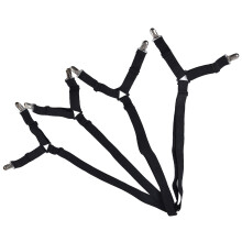 Verstellbare rutschfeste Bettlaken-Klemmen, 100 cm Länge, schwarz