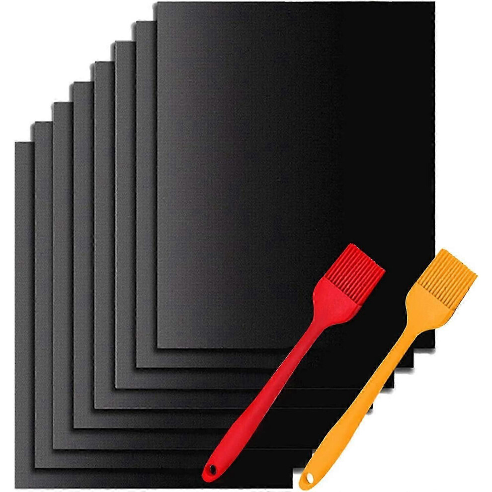 Barbecue cooking mat, set of 8 reusable cooking sheets for outdoor barbecues, 40 x 33 cm, cooking mat for gas griddles, Weber charcoal barbecues, to