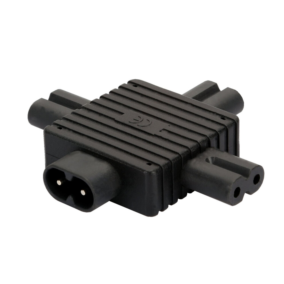 IEC320 Figure 8 C8 Male To 3X Female C7 Splitter Power Adapter 1 In 3X Out Straight Head For Power Supply-image-OPC-PMRJF82-NEW