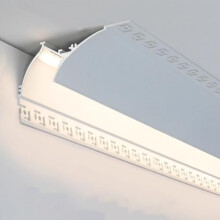 Crown Moulding LED Mount Channels Indirect Lighting, Plaster-In Aluminum Light Trim, 2m Profile for 15mm Strip, 1.2m