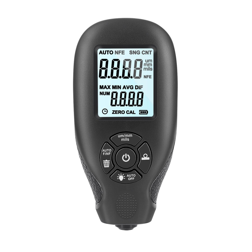 Thickness Gauge Coating Thickness Gauge Car Paint Film Tester Lcd Display 0-2000Um Manual 9354506702885