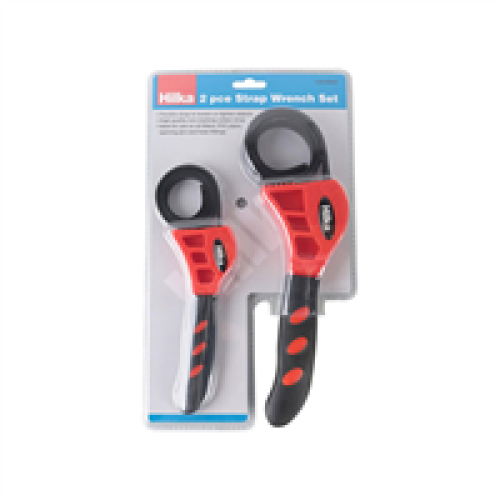 Hilka Hilka 2-in-1 Strap Wrench Set Non-Marking Rubber Strap