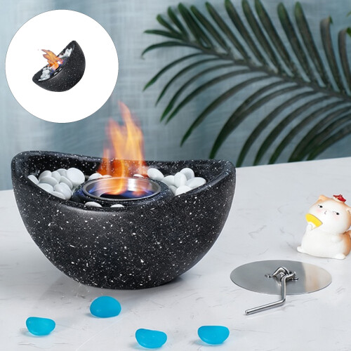 Small Desktop Ethanol Fireplaces Cement Designs Fireplaces for 1