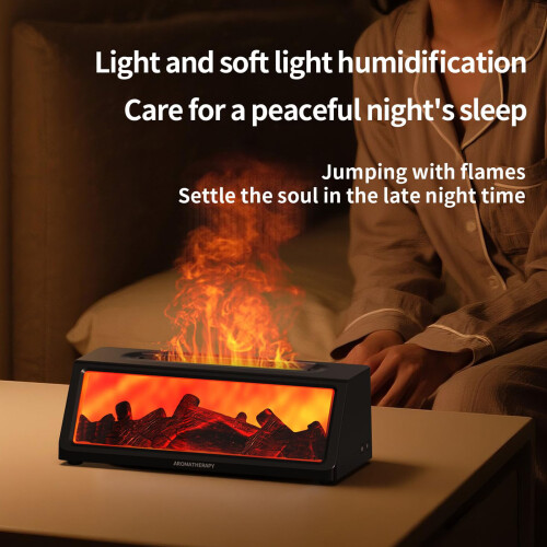 Simulated Firepit Essential Oil Diffuser 320ml Capacity-White 2