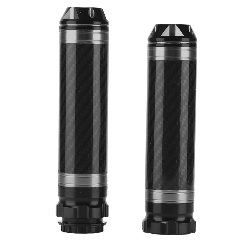 2Pcs Aluminum & Carbon Handlebar Grip Covers For 7/8In Motorcycles & Atv 8081358114825