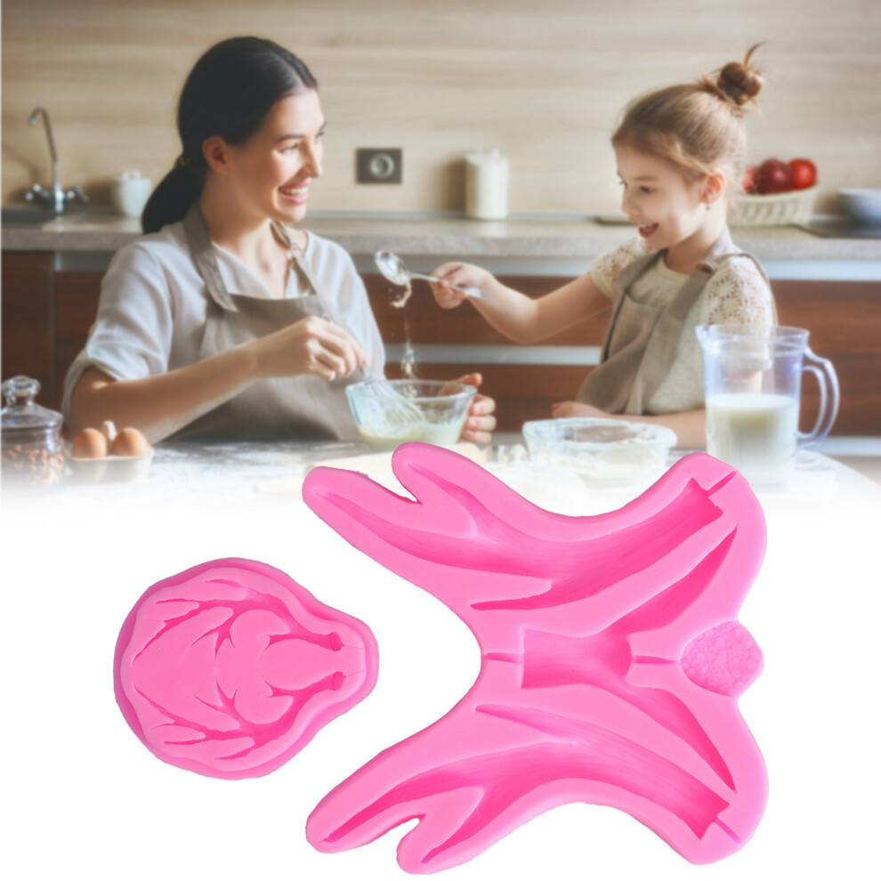 2Pcs Pink Silicone Antler Molds, Nonstick, Elastic, For Cake & Chocolate 4351358117947