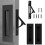 Space Saving Door Handles Set Modern Smooth Gliding-Black 3