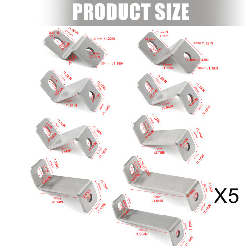 Adjustable Z Bend Corner Support Corrosion Resistant-31x70mm 2