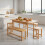 Living And Home 5-Piece Extendable Dining Table Set in Original Wood Color 1
