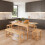 Living And Home 5-Piece Extendable Dining Table Set in Original Wood Color 2