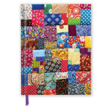 A4 notesbog, ensfarvet, TW, blomsterprintet patchwork-quilt