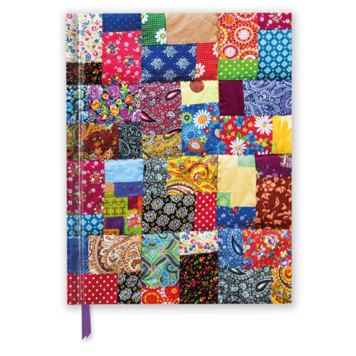 A4 notesbog, ensfarvet, TW, blomsterprintet patchwork-quilt