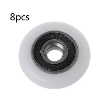 Set of 8 shower door rollers, replacement wheels and pulleys, 23 mm diameter