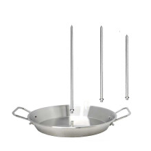 Vertical cooking stand for gyros, barbecue accessory with 3 removable spikes
