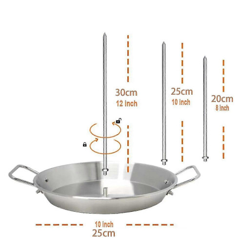Vertical cooking stand for gyros, barbecue accessory with 3 removable spikes 2