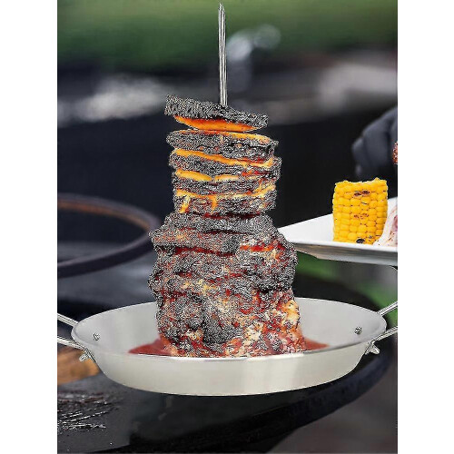 Vertical cooking stand for gyros, barbecue accessory with 3 removable spikes 1