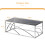 AINPECCA Silver Coffee Table Stainless Steel Tempered Glass 4