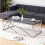 AINPECCA Silver Coffee Table Stainless Steel Tempered Glass 5