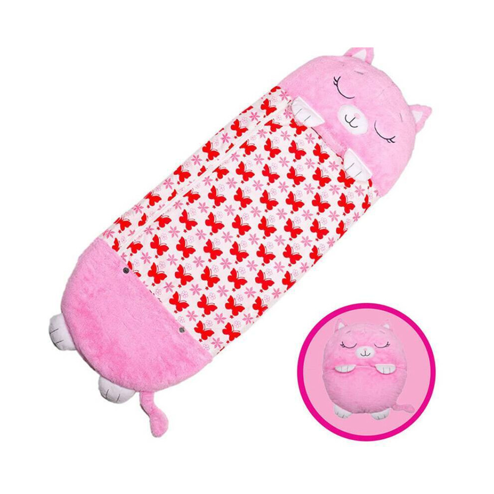 (Pink, 180*70cm/70.87*27.56in) Animal Children Cartoon Sleeping Bag Fashion Comfortable Cute Pillow Gift Throw