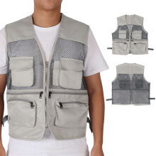 Lightweight Military Mesh Vest Quick Dry For Fishing L French Grey