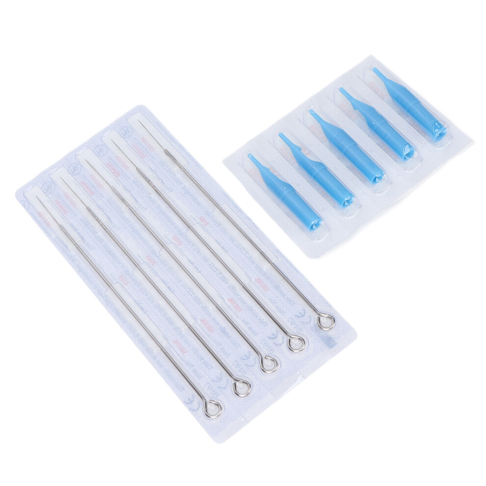 Tattoo Needle Set: 50pcs Assorted 0.35mm Needles & Tips 5 Sizes Included