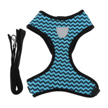 Blue M Reflective Pet Harness with Traction Rope for Cats Small & Medium Dogs