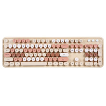 Mofii Sweet Keyboard Mouse Combo Light Brown 2.4G Wireless 104-Key Set