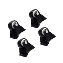 Hard Steel Casters with PU Noise without Rollers 4pcs-1.5 Inch