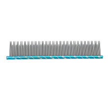Robuster Edelstahl-Katzenhaarentfernungskamm 16x3,3 cm Blau