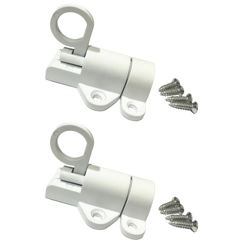 2Pcs Window Gate Security Pull Rings Spring Bounce Door-White