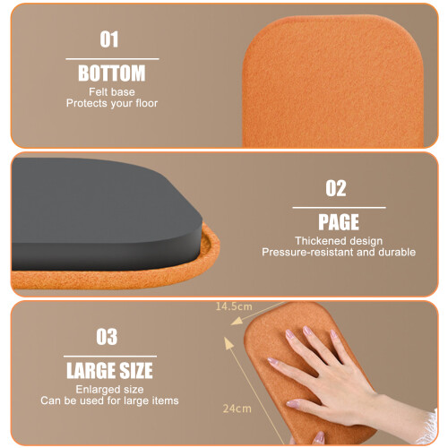 Rectangular Furniture Sliders Multiple Purpose Not Slip-brown 2