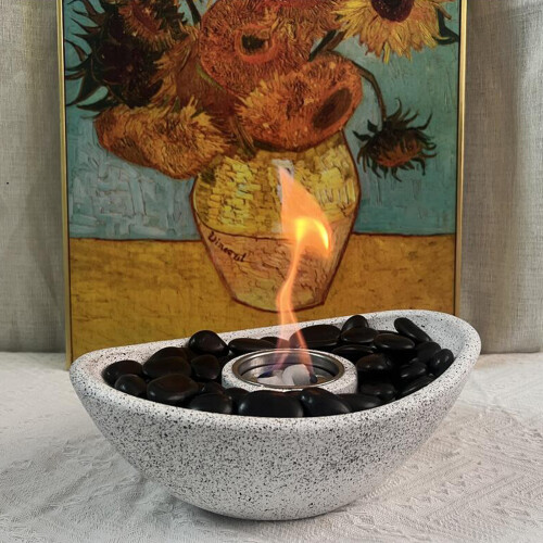 Industrial Desktop Ethanol Fireplaces Cement Construction for 1