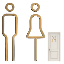 Elegant Black Gold Toilet Sign Strong Antirust Coated-Gold