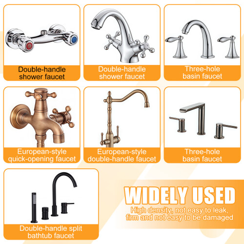 Leak Proof Brass Faucet Cartridges Ceramic Disc Double Thread 2