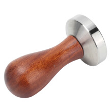Ergonomic 53mm Coffee Tamper with Sturdy Wood and Stainless Base
