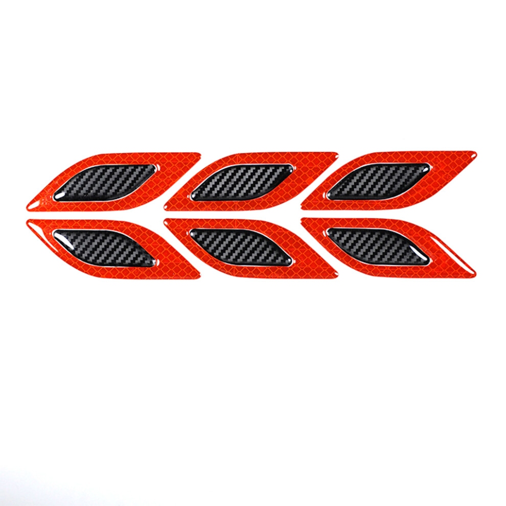 (Red) 6 Pieces Car Reflective Sticker Carbon Fiber Stickers Decorative Decal-image-OPC-PMRMC9N-NEW
