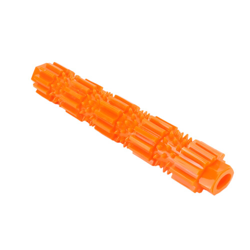 Dog Rubber Bone Toy Teeth Cleaning Chew - Orange