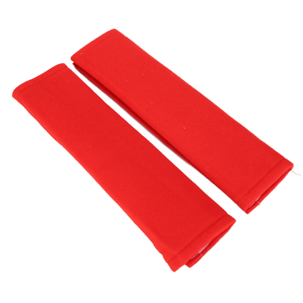 2Pcs Car Seatbelt Shoulder Pads, Soft Napped Sponge, Red 4921358144580