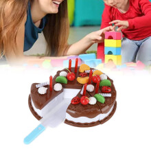 Spielzeuglebensmittel Geburtstagskuchen-Set für Kinder ab 3 Jahren, Schokoladenfarbe