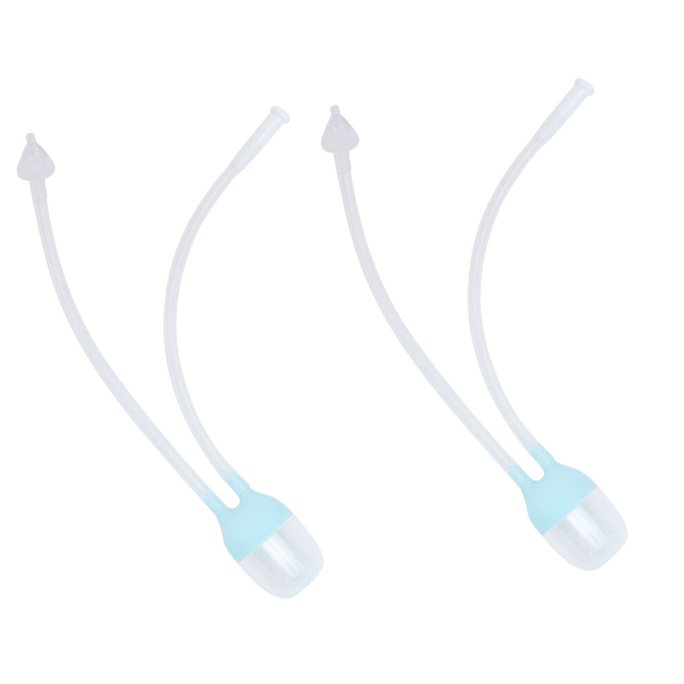 2Pcs Infant Nasal Sucker: Safe Silicone Nose Cleaning Tools Blue