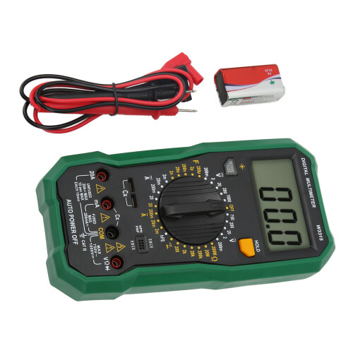 W3315 Digital Multimeter LED Tester, Green/Black, 3 1/2 Digit
